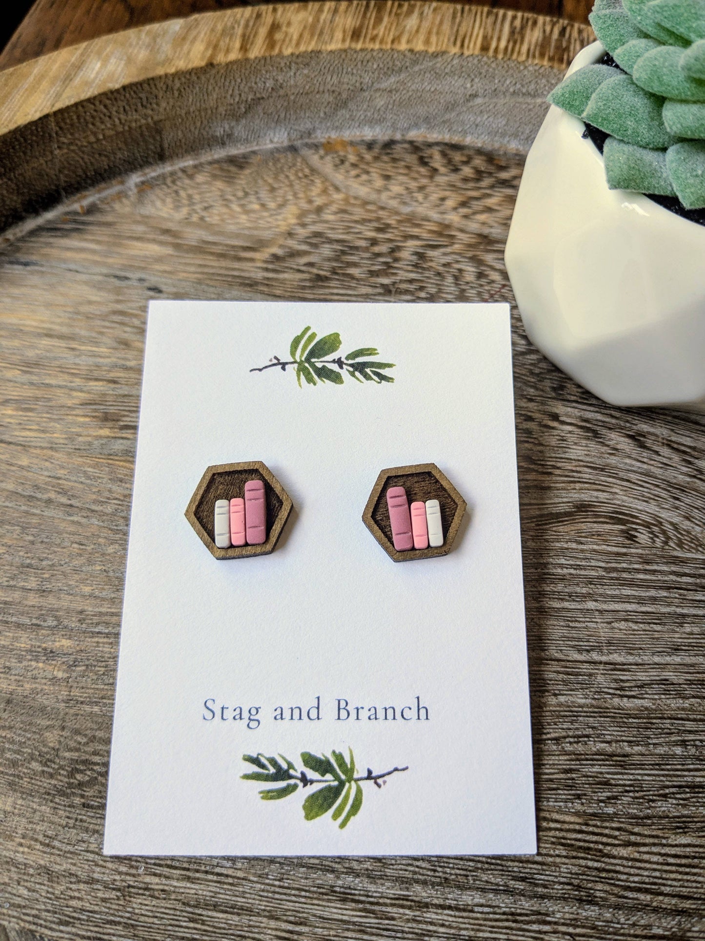 Earrings - Mini Bookshelf Studs