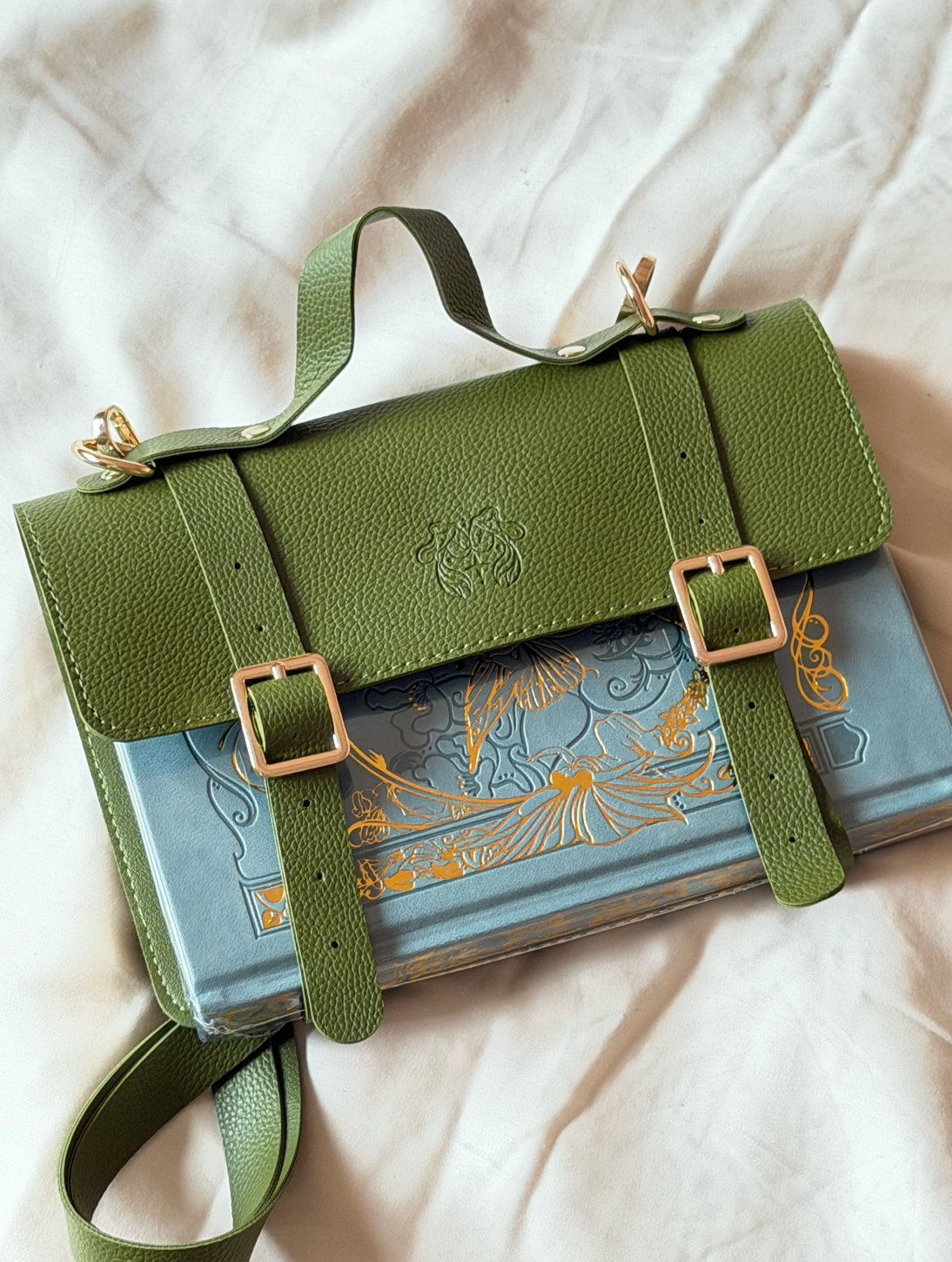 The Siren & Swan Book Satchel - Green