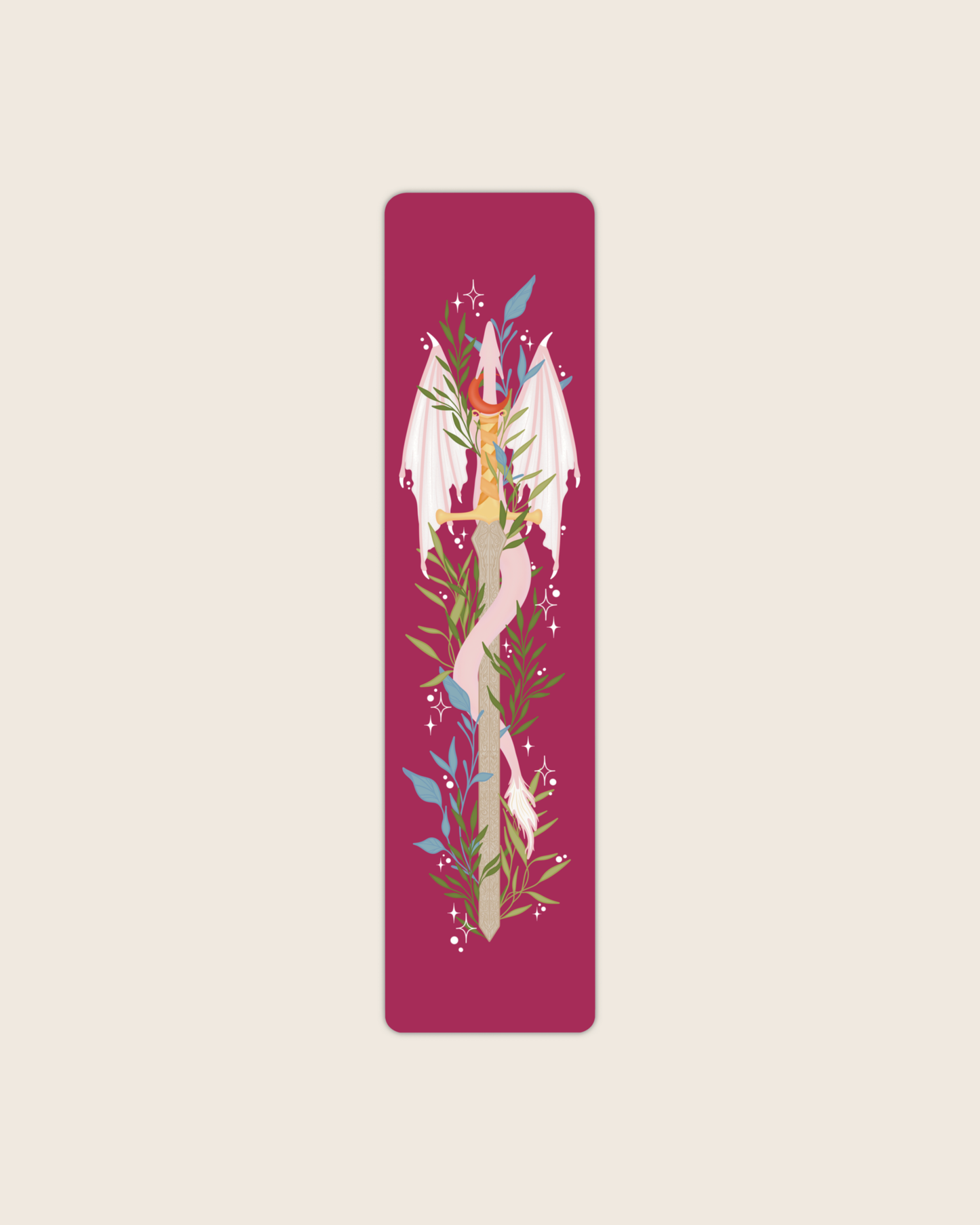 Bookmark - Floral Dragon Sword