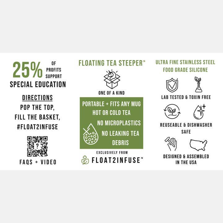 Ivory Floral Crescent Moon |Floating Tea Steeper |Green Base