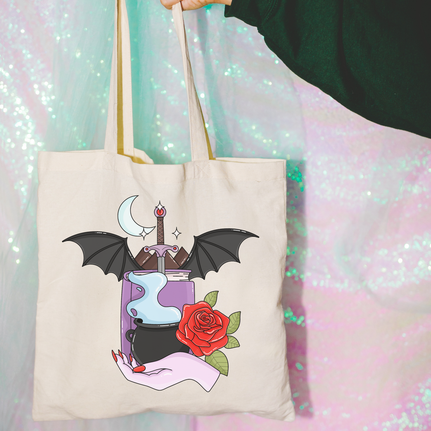 Fantasy Book store Tote Bag | Reader Gift for Valentines Day