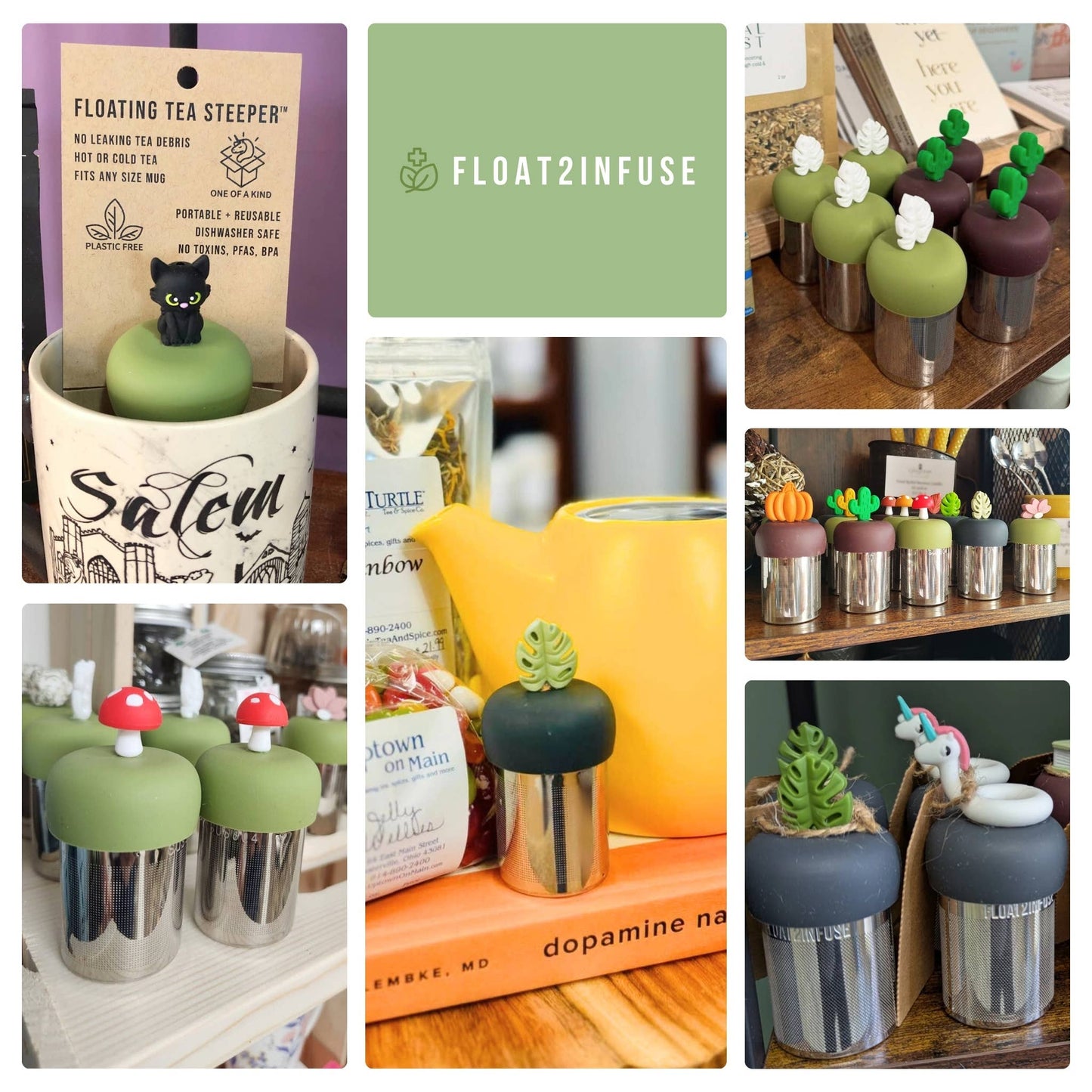 Spicy Book Club | Floating Tea Steeper | Green Base | White