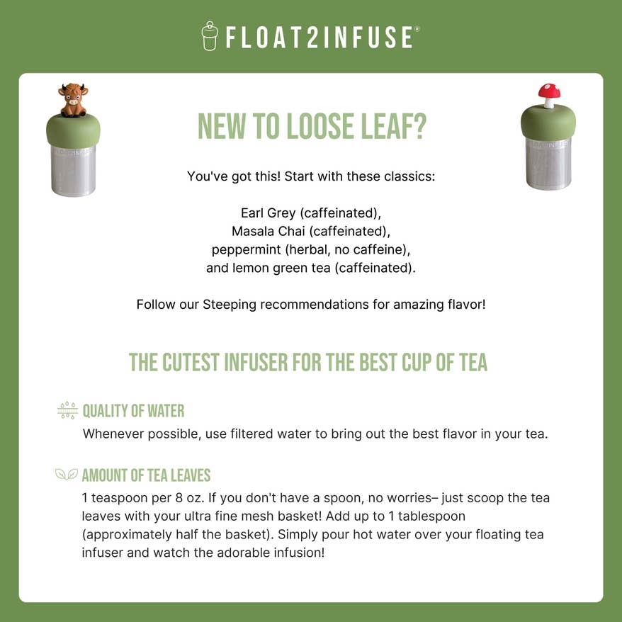Beige Floral Crescent Moon |Floating Tea Infuser |Green Base