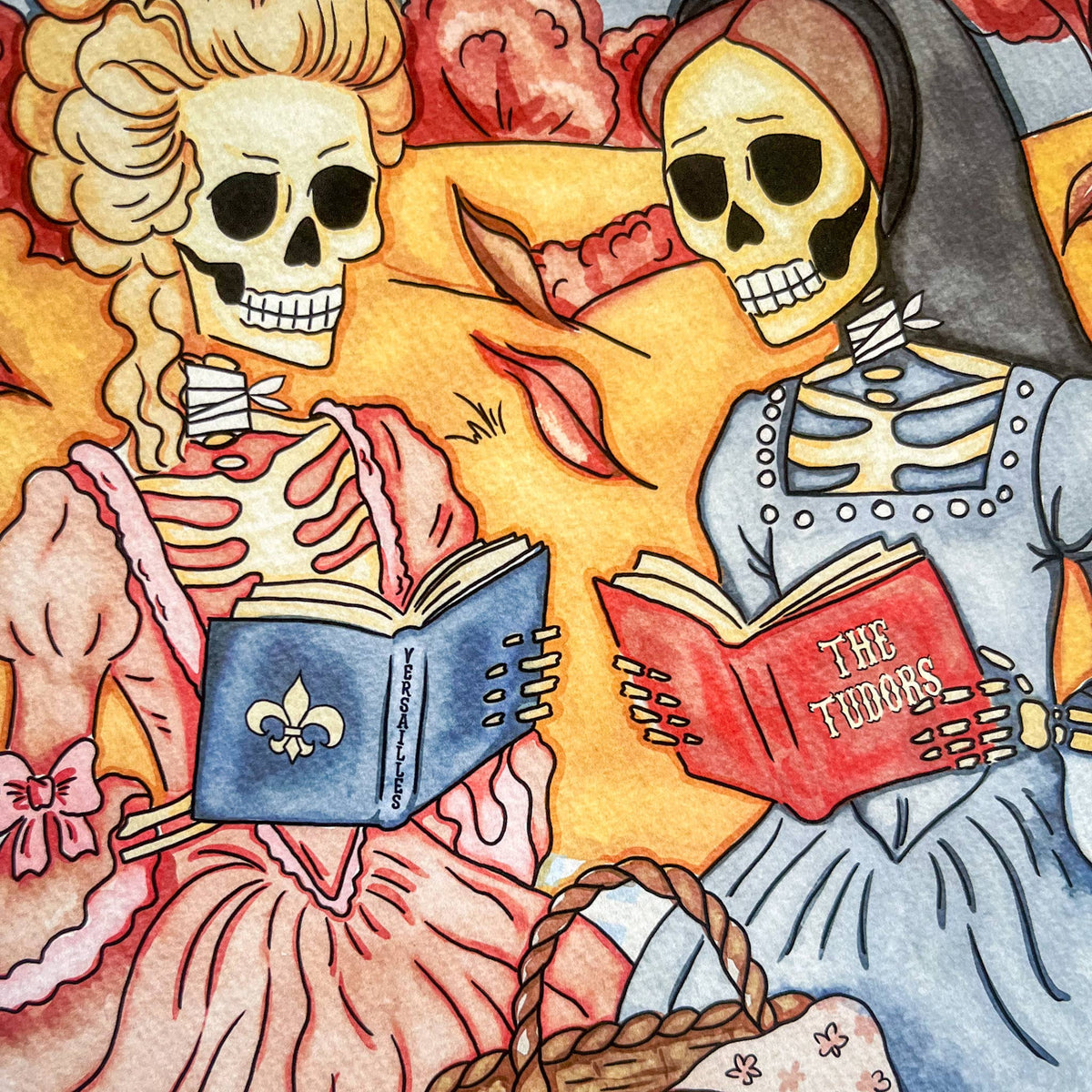 Bookish Halloween Art Print Bookish Gift Bookshelf Decor