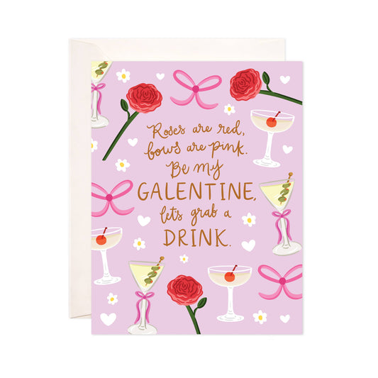Let's Grab a Drink Greeting Card - Galentine's Day Card