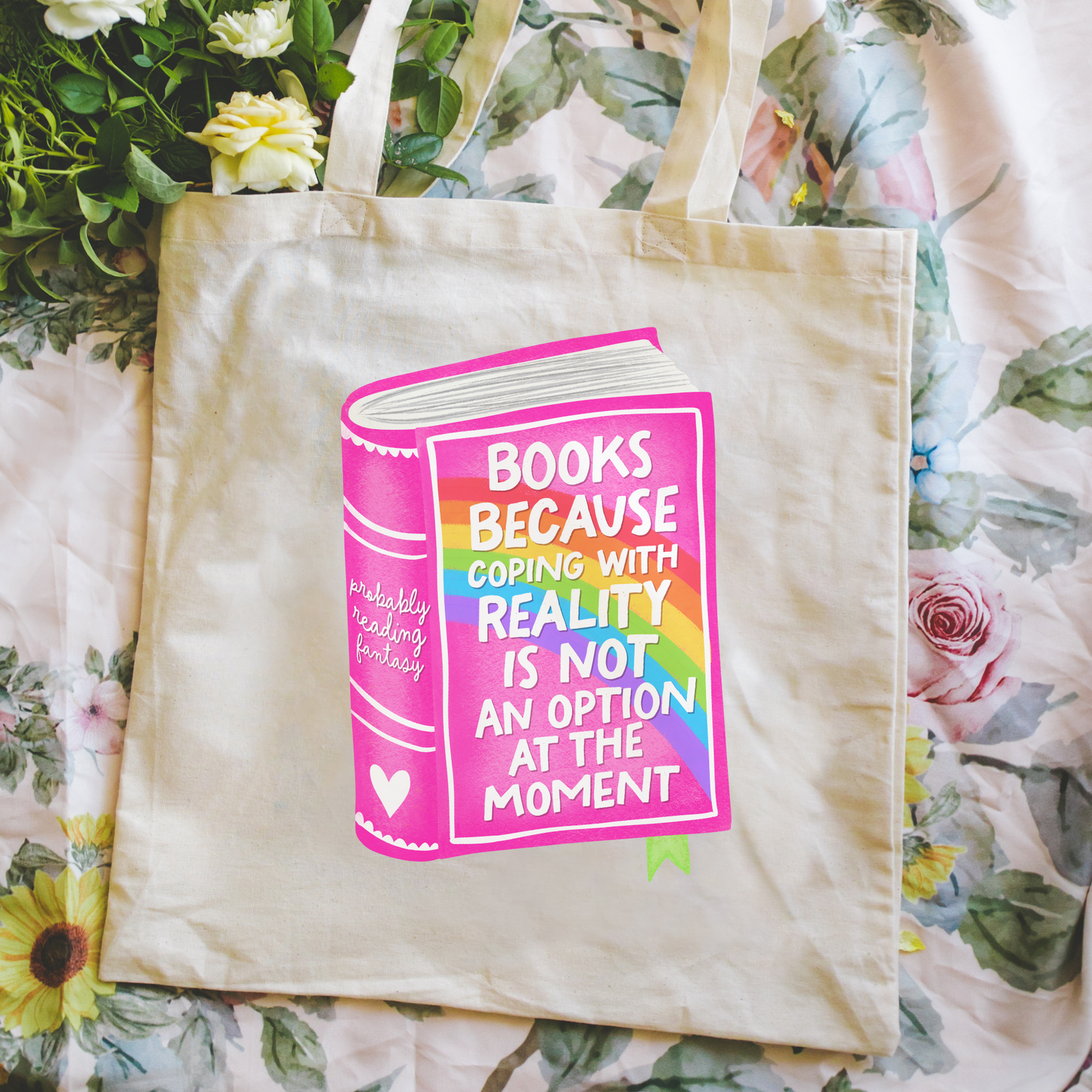 Tote Bag for Bookstore | Reader Gift Shop | Rainbow Book