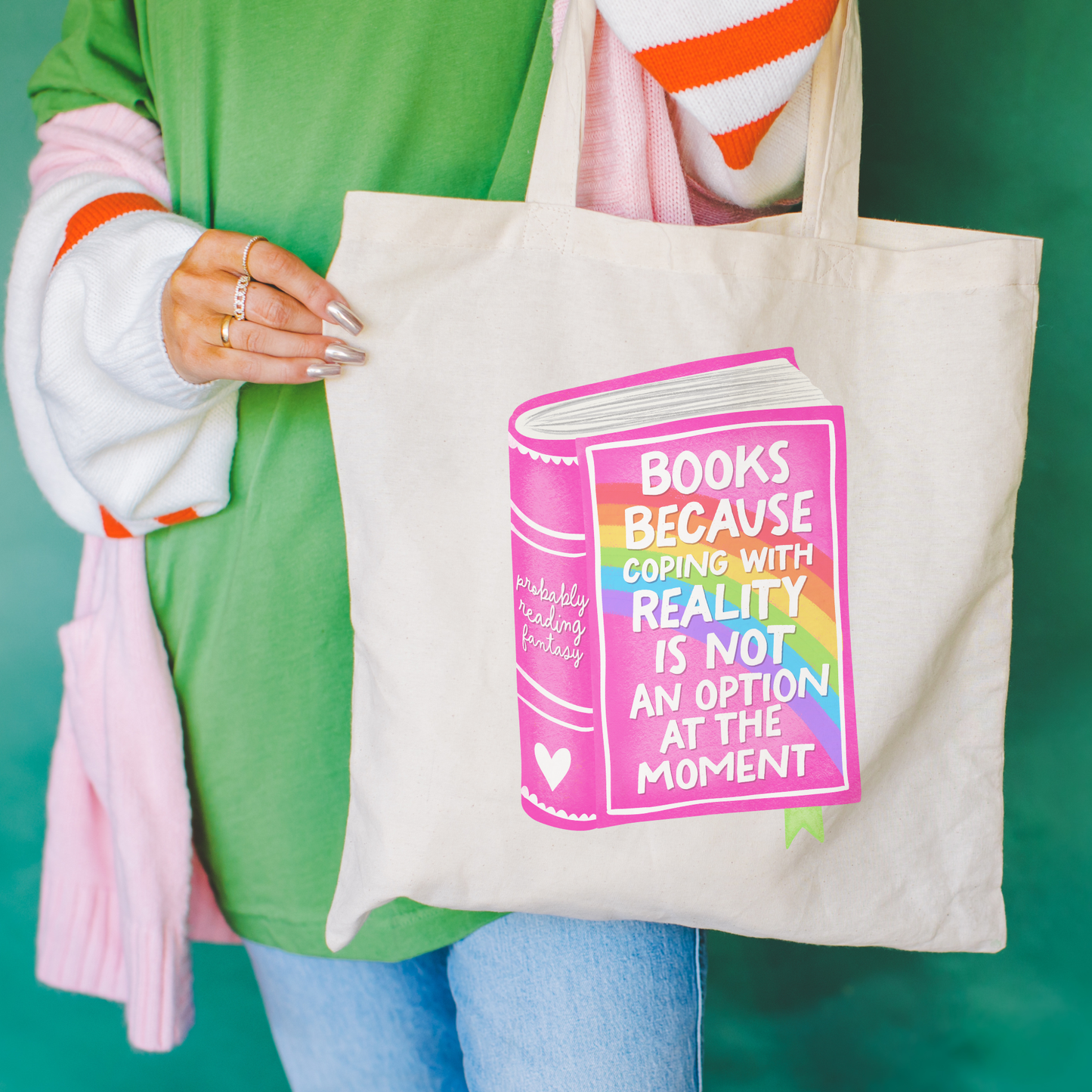 Tote Bag for Bookstore | Reader Gift Shop | Rainbow Book