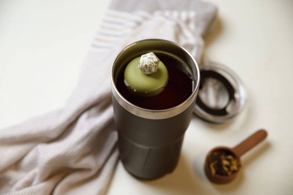 Hexagon | Floating Tea Steeper | Green Base | Herb Pattern