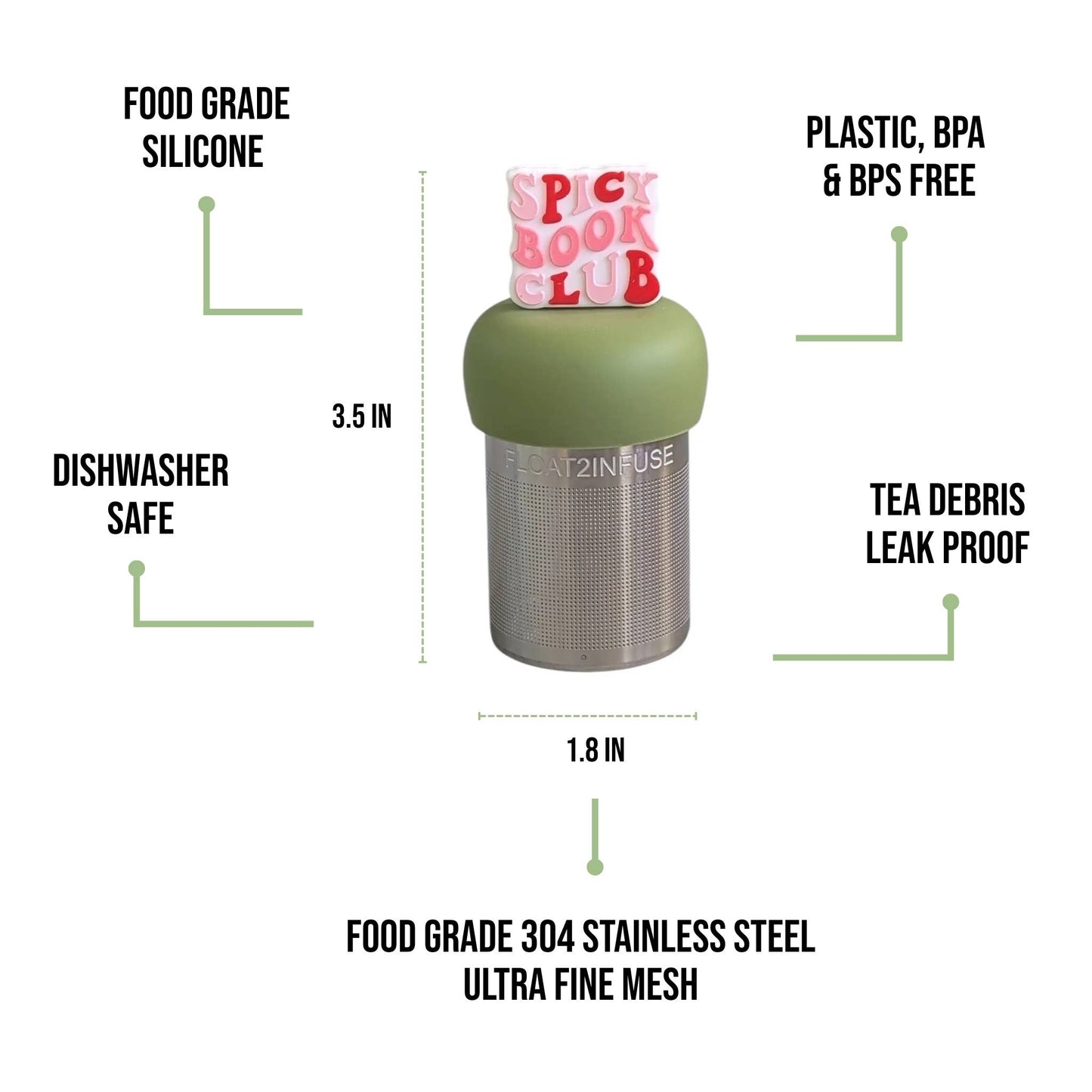 Spicy Book Club | Floating Tea Steeper | Green Base | White