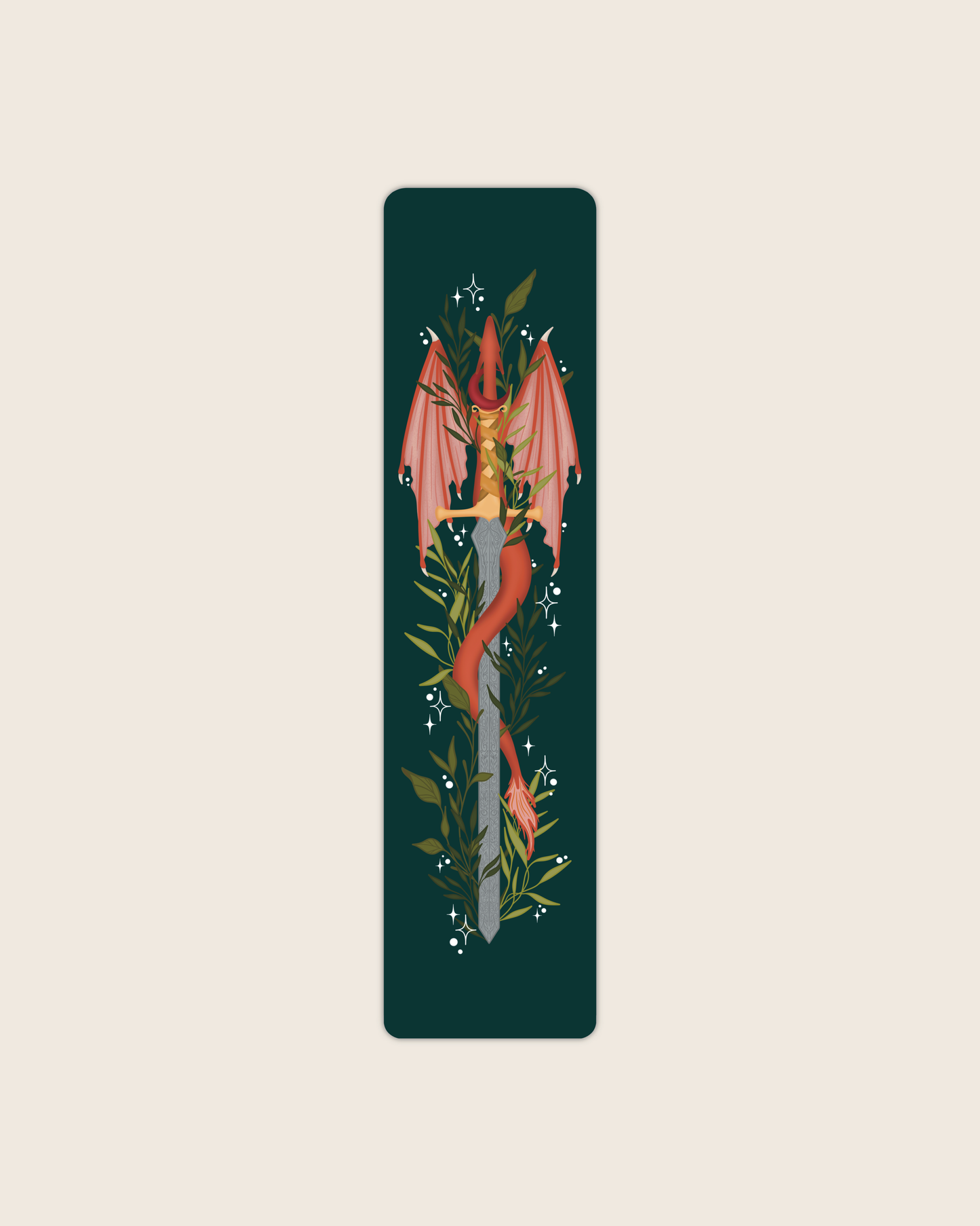 Bookmark - Floral Dragon Sword