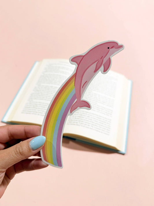 Dolphin Rainbow Die Cut Bookmark