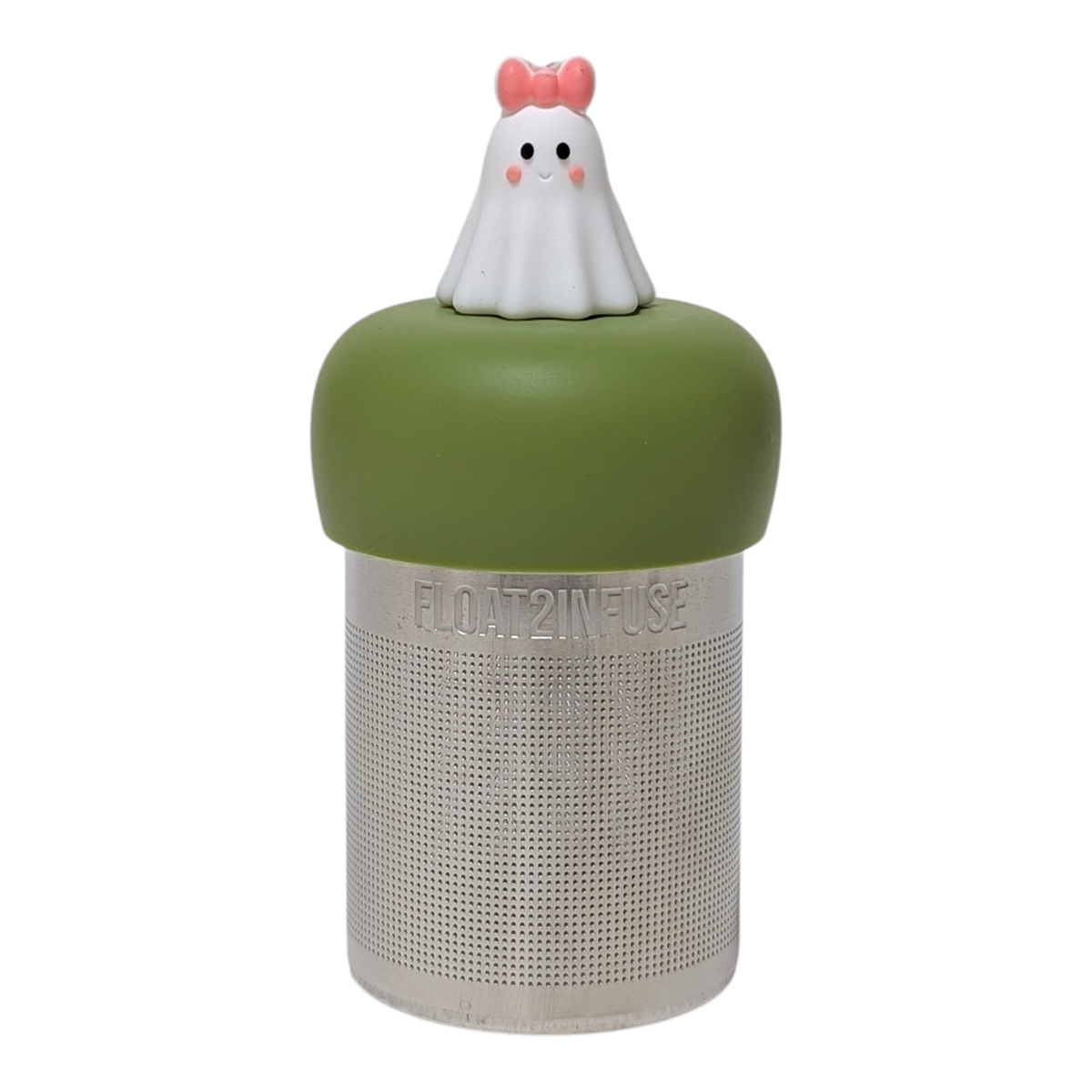 Pink Bow Ghost| Floating Tea Infuser | Green Base | White