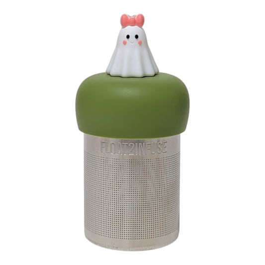 Pink Bow Ghost| Floating Tea Infuser | Green Base | White