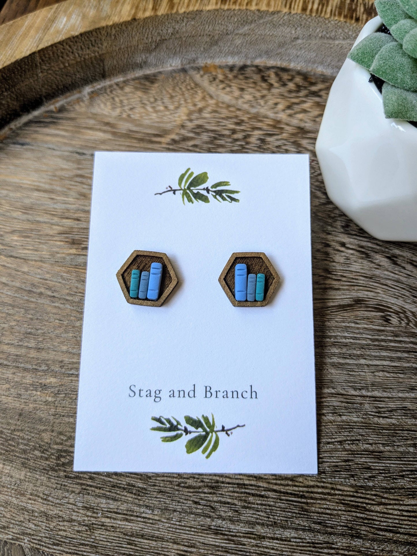 Earrings - Mini Bookshelf Studs