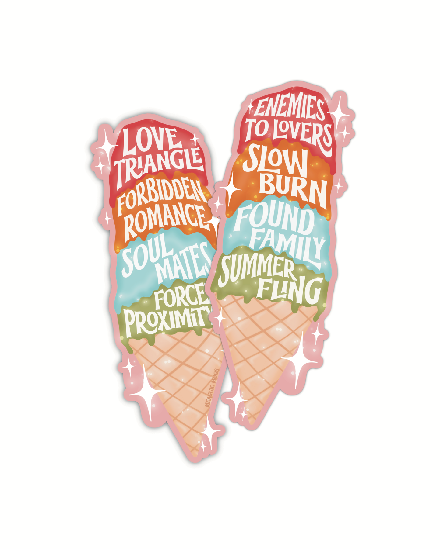 Romance Tropes Ice Cream Cone Die-Cut Bookmark