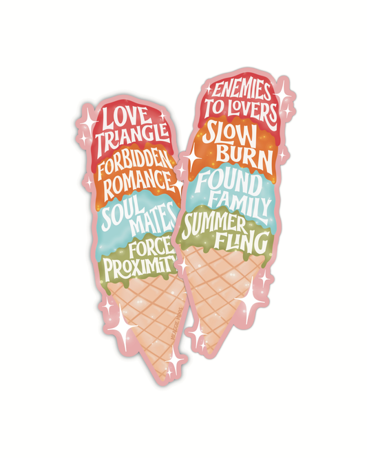 Romance Tropes Ice Cream Cone Die-Cut Bookmark